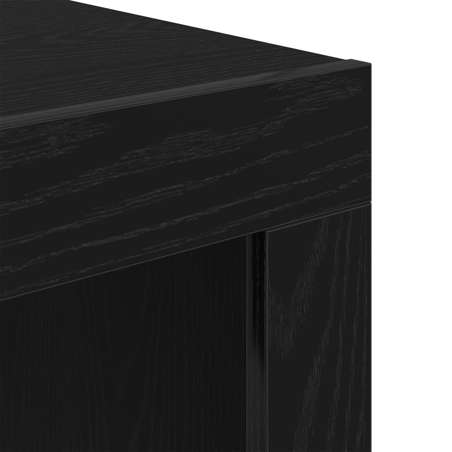 Salontafel Zwart eiken 50 x 50 x 35 cm Bewerkt hout