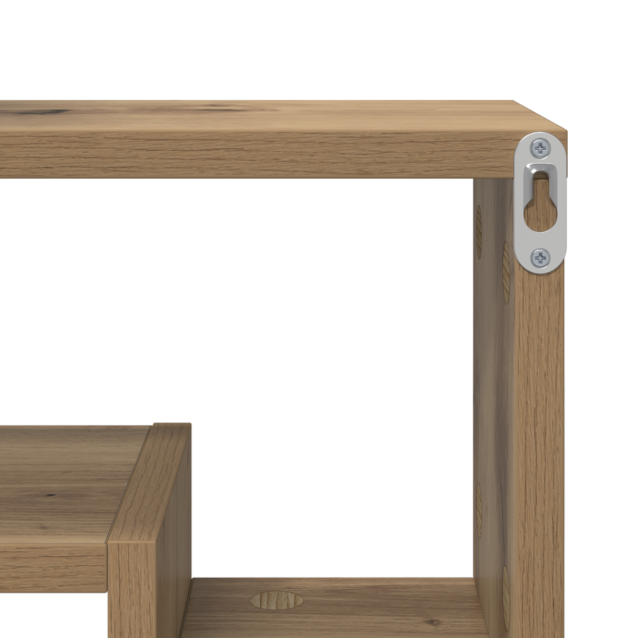 Wandplank Ambachtelijk eiken 82 x 15 x 51 cm Bewerkt hout