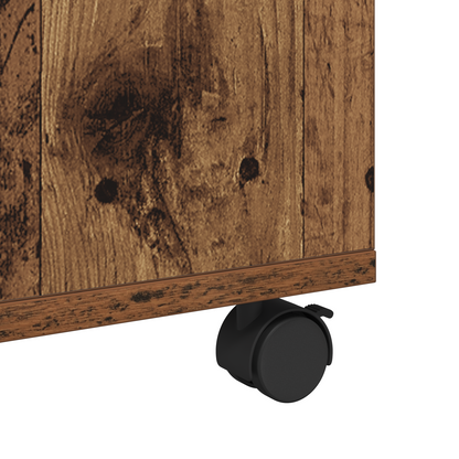 Salontafel met wiel met opslag Oude hout 75 x 75 x 38 cm Bewerkt hout