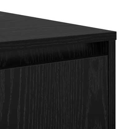 Salontafel met lade met opslag Zwart eiken 80 x 80 x 31 cm Bewerkt hout