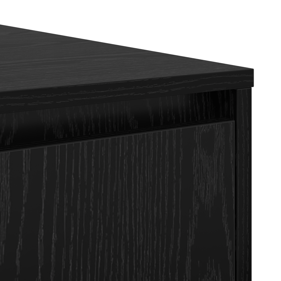 Salontafel met lade met opslag Zwart eiken 80 x 80 x 31 cm Bewerkt hout