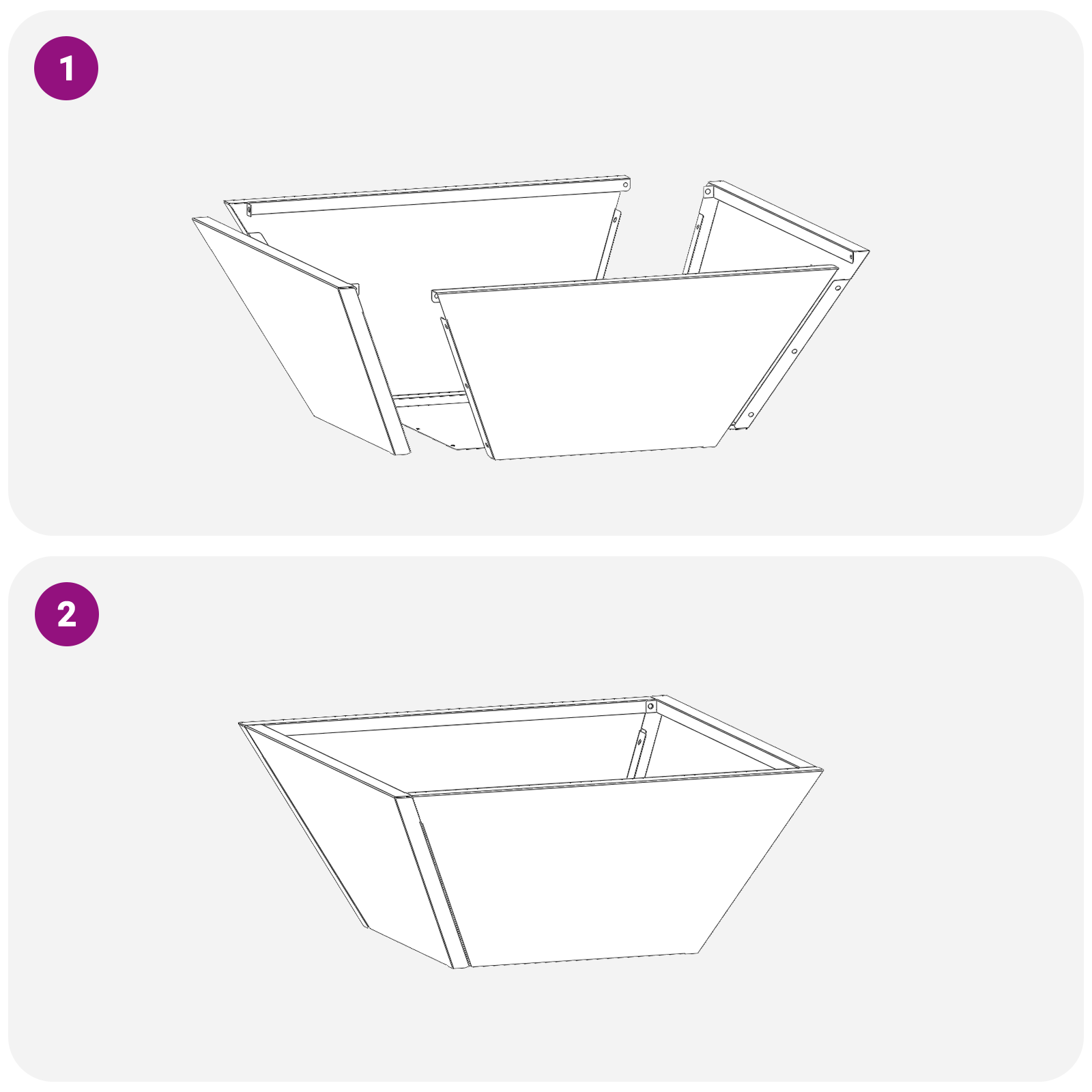 Tuin Kom Planten 5 stuks 35x35x15 cm RVS