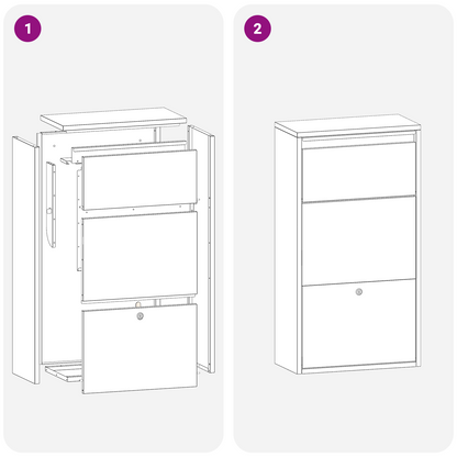 Pakketafgiftebox Zwart 44x22x82 cm Staal