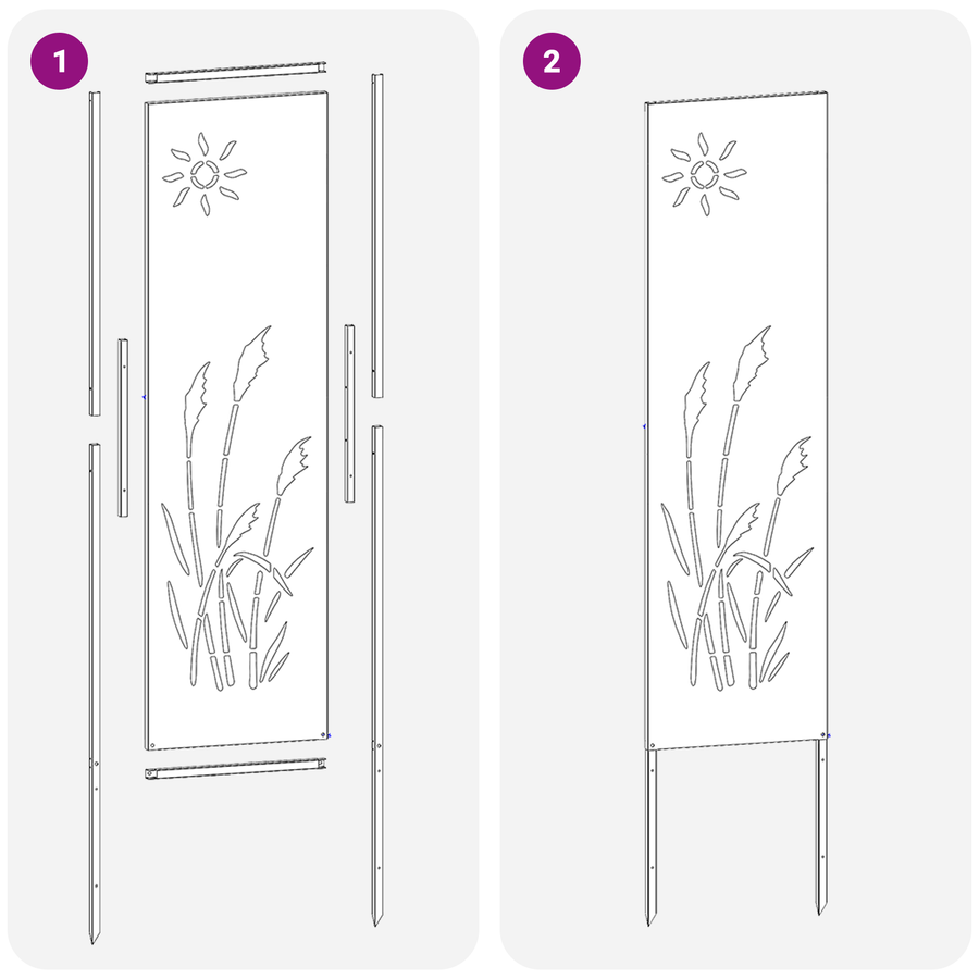 Tuin decoratief paneel Wit 32 x 140 cm Koudgewalst staal