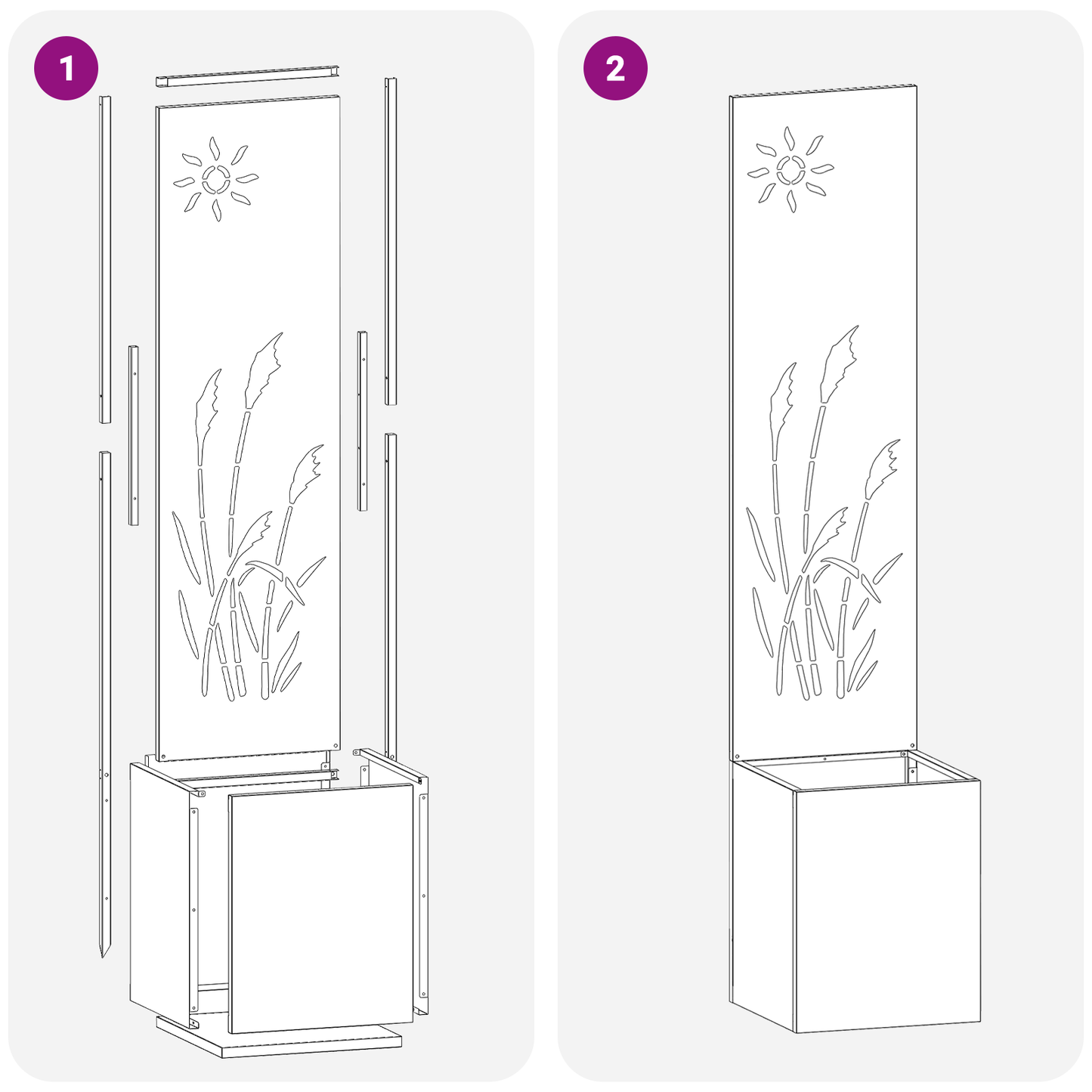 Tuinplant met Decoratief Paneel Zwart 32 x 140 cm