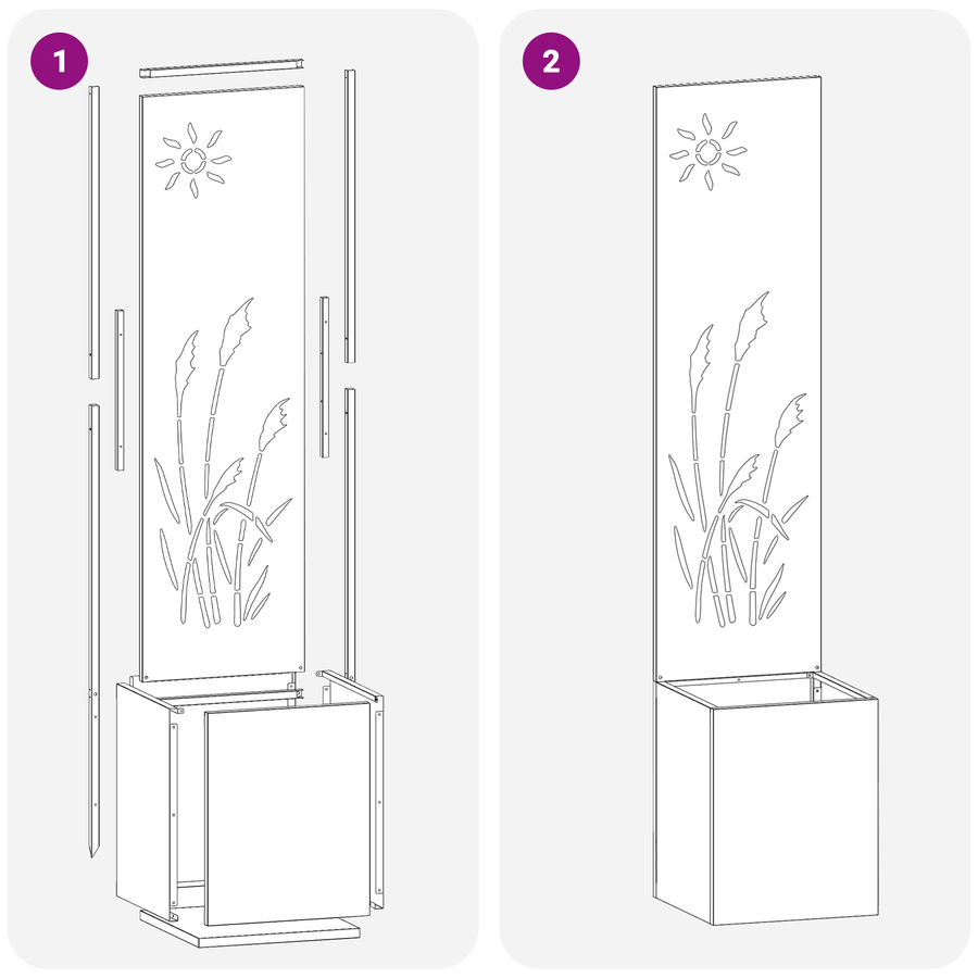 Tuinplant met Decoratief Paneel Wit 32 x 140 cm