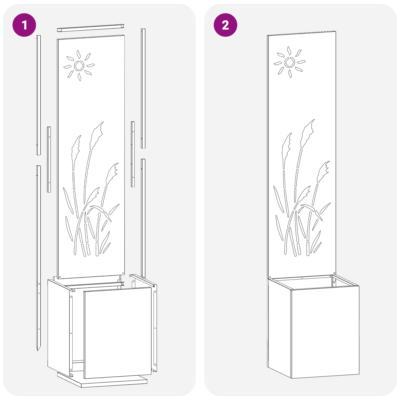 Tuinplant met Decoratief Paneel Roestig 32 x 140 cm