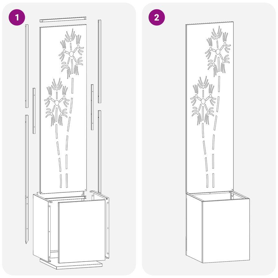 Tuinplant met Decoratief Paneel Wit 32 x 140 cm