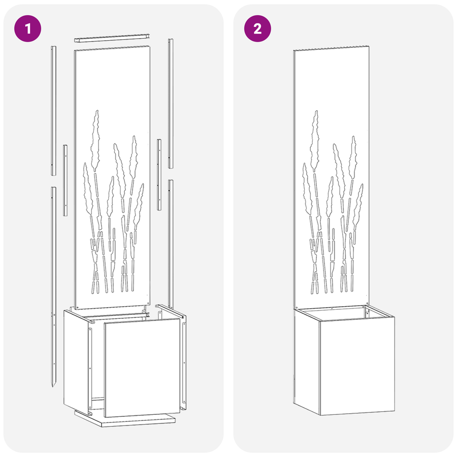 Tuinplant met Decoratief Paneel Antraciet 32 x 140 cm