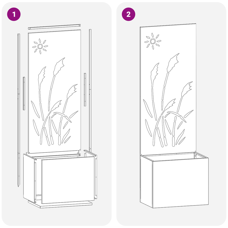 Tuinplant met Decoratief Paneel Roestig 50 x 140 cm