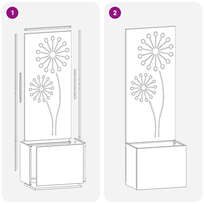 Tuinplant met Decoratief Paneel Zilver 50 x 140 cm