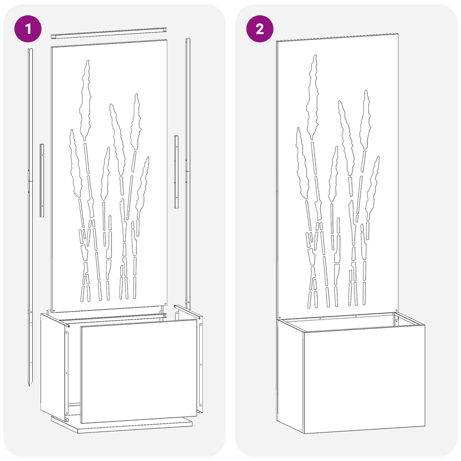 Tuinplant met Decoratief Paneel Olijfgroen 50 x 140 cm
