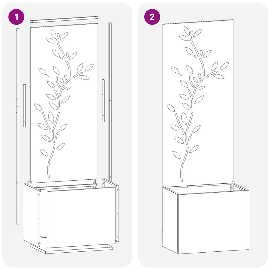 Tuinplant met Decoratief Paneel Roestig 50 x 140 cm