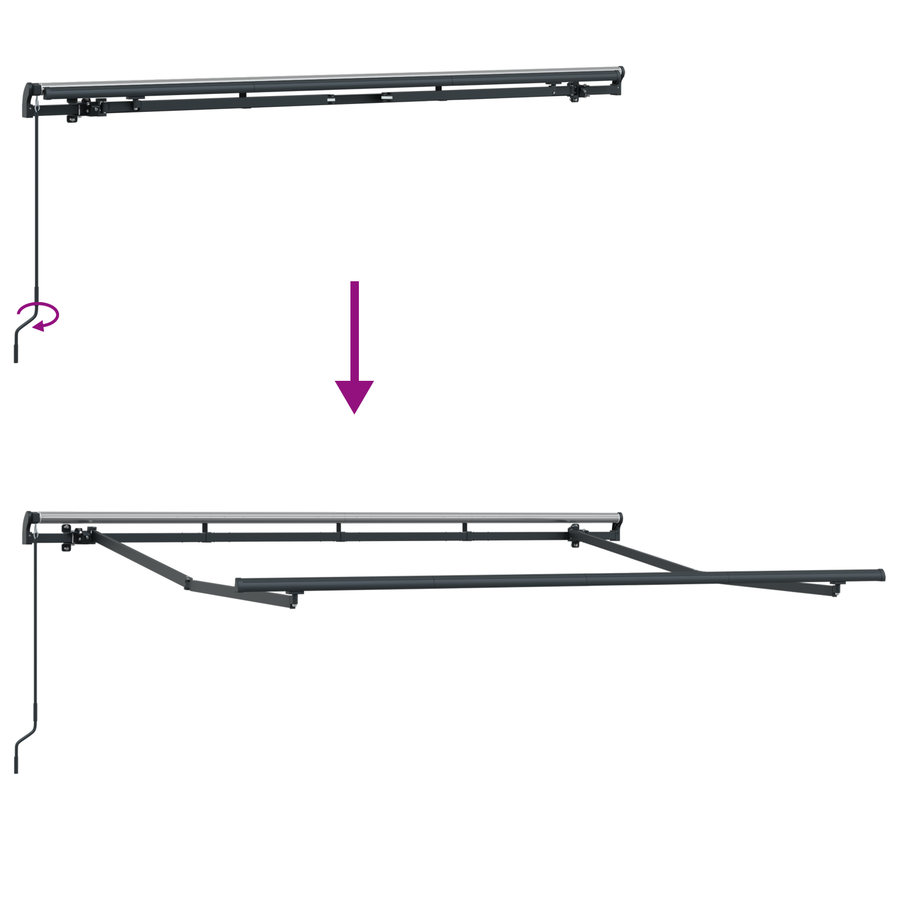 Handmatige Uittrekbare Zonneluifel Geel en Wit 300x200 cm