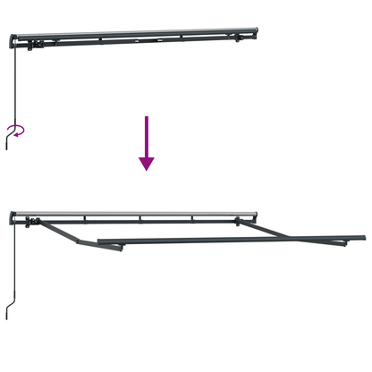 Handmatige Uittrekbare Luifel Antraciet en Wit 300x200 cm