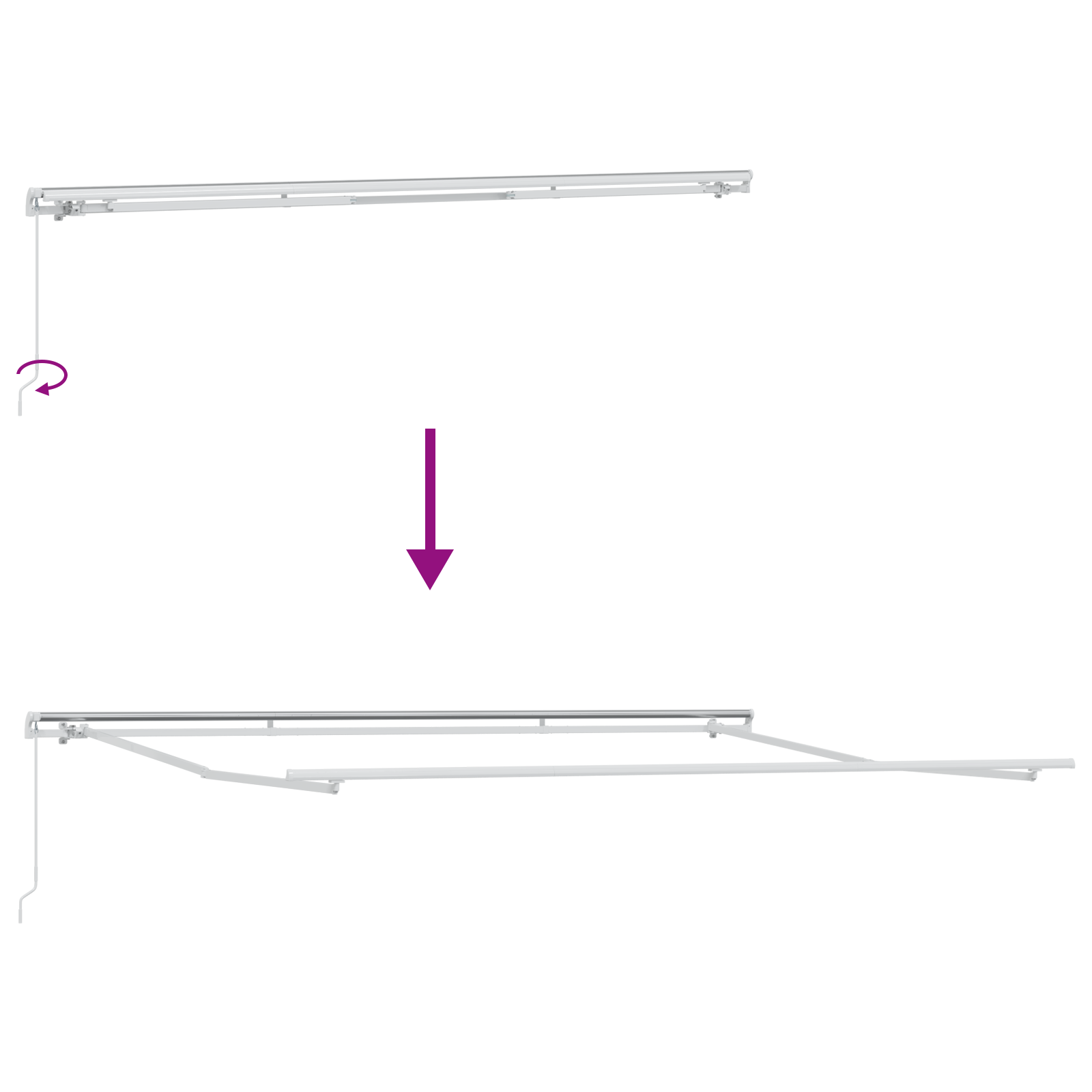 Handmatig Uittrekbaar Ligbed Multikleur Streep 450x300 cm