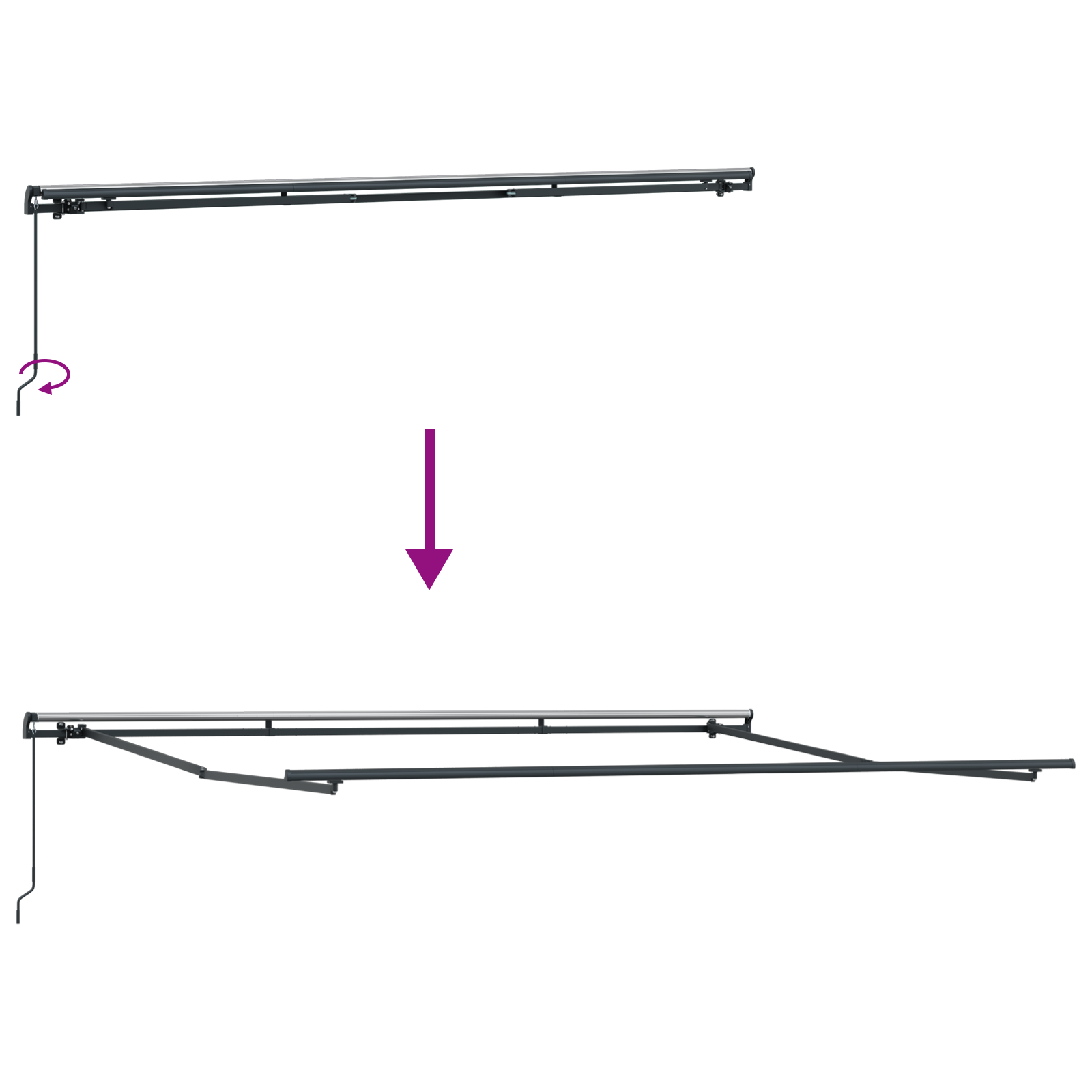 Handmatige Inklapbare Luifel Geel en Oranje 450x350 cm