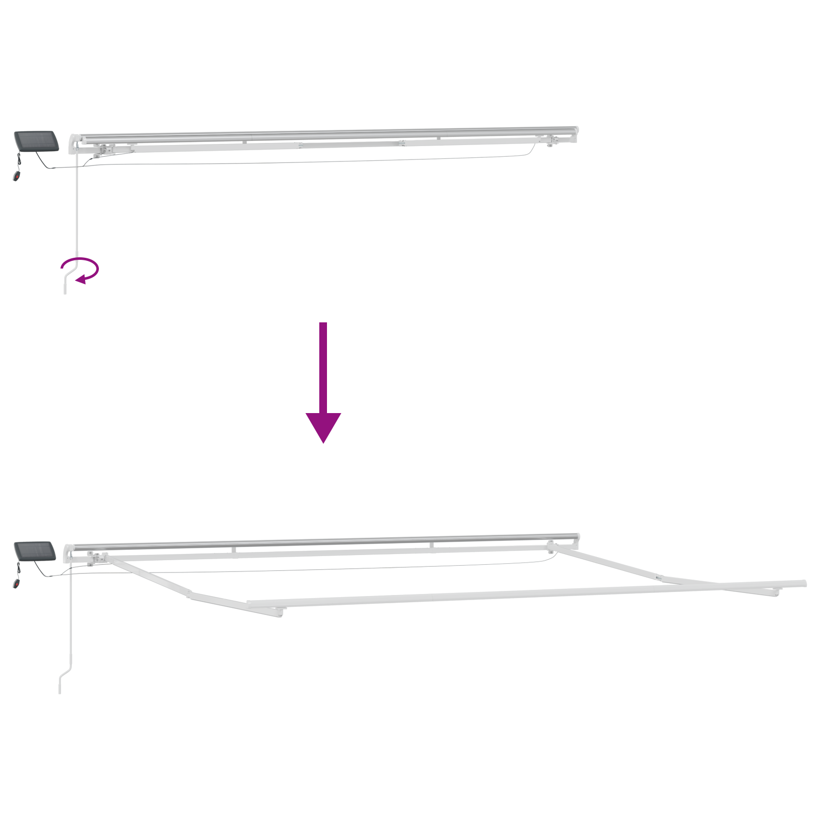 Handmatige Inklapbare Luifel met LED Rood 450x350 cm