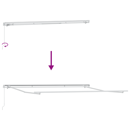 Luifel handmatig uitschuifbaar 450x350 cm groen en geel