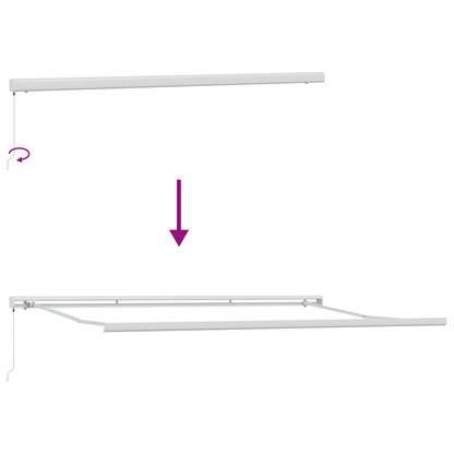 Handmatige Inklapbare Luifel Blauw en Wit 500x300 cm