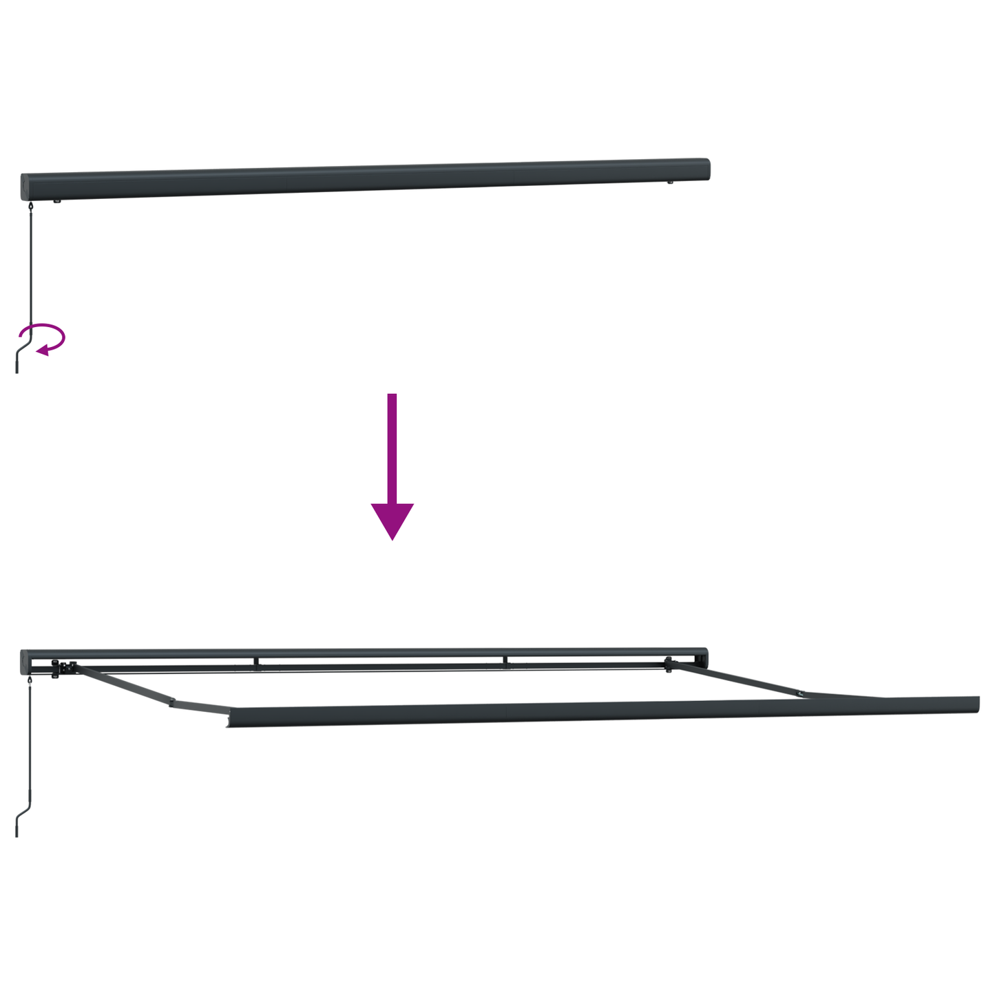 Handmatige Inklapbare Luifel Oranje en Wit 500x300 cm