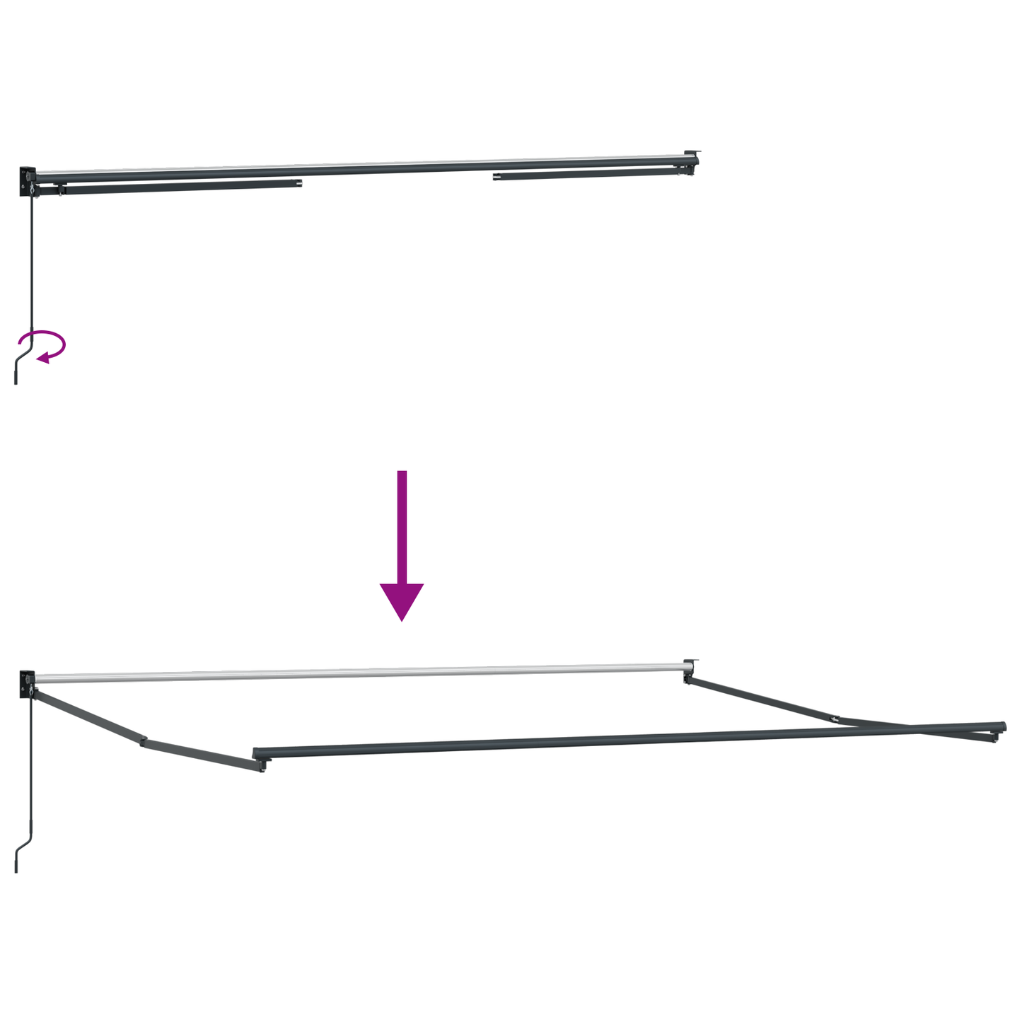 Inklapbaar Zonnescherm Meerkleurig 500x300 cm Stof