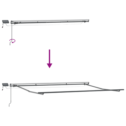Handmatige Inklapbare Luifel met LED Wit 500x350 cm