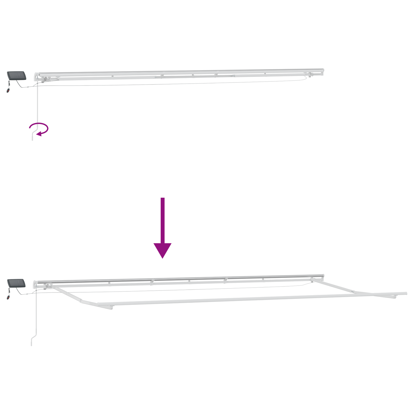 Handmatige Inklapbare Luifel met LED Multicolor Streep 600x300 cm