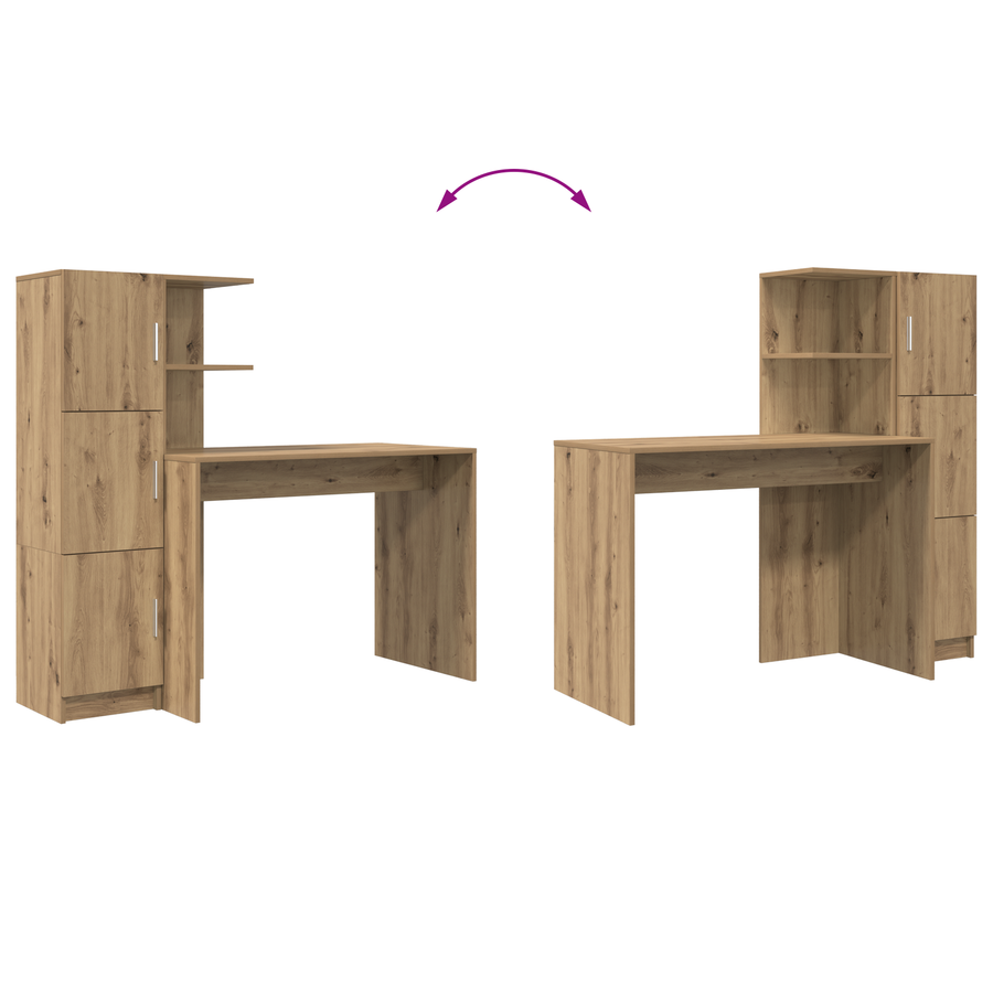 Bureau met Opbergfunctie in Artisan Eiken Gelaagd Hout
