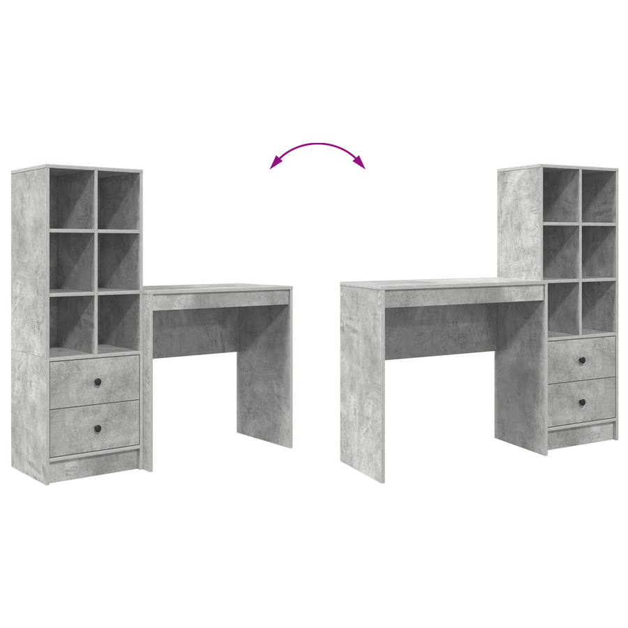 Bureau met Opbergruimte van Betonlook Hout