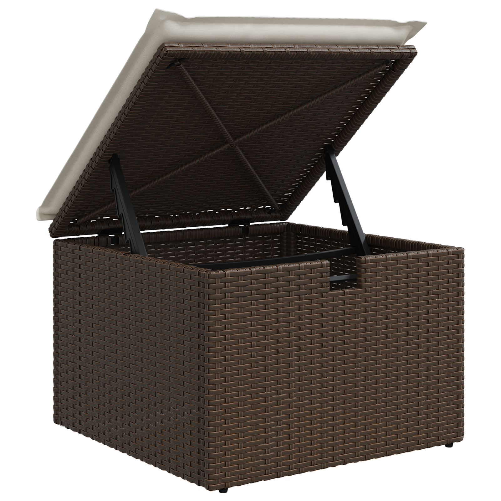 7-delige Tuinbankenset met kussens poly rattan bruin