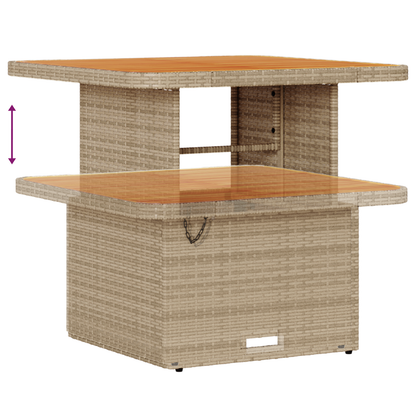 10-delige Tuinbankenset met kussens poly rattan acacia beige