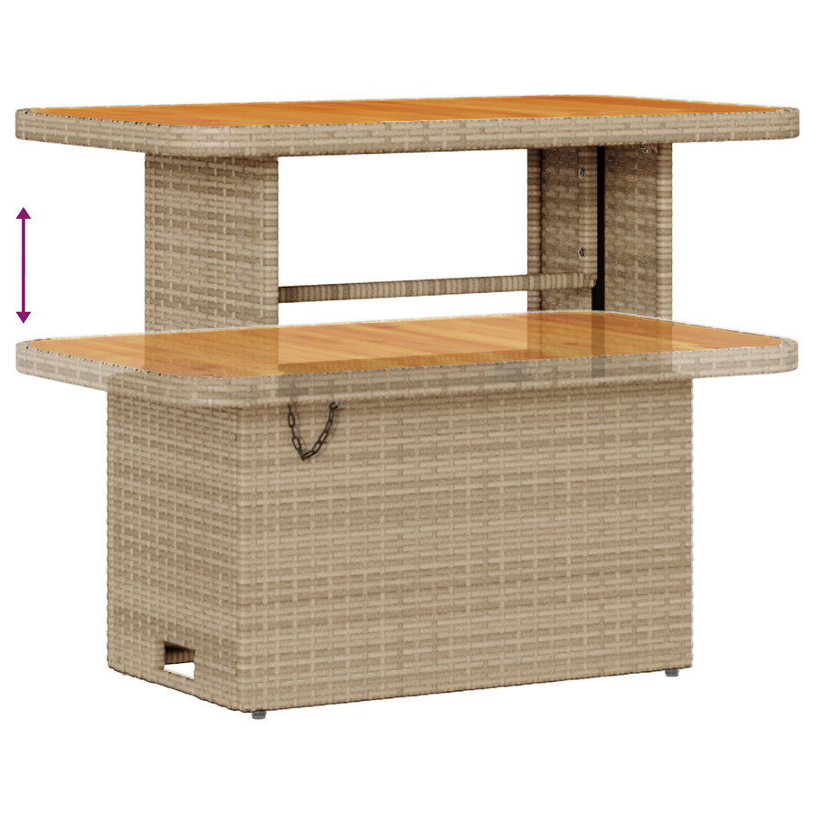 8-delige Tuinbankenset met kussens poly rattan acacia beige
