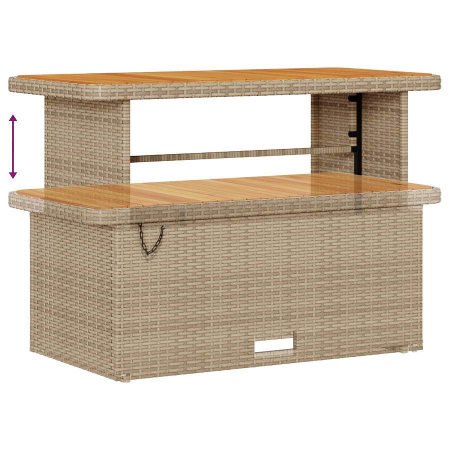 10-delige Tuinbankenset met kussens poly rattan acacia beige