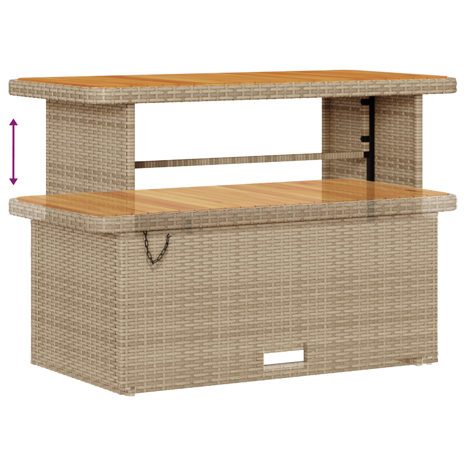 10-delige Tuinbankenset met kussens poly rattan acacia beige