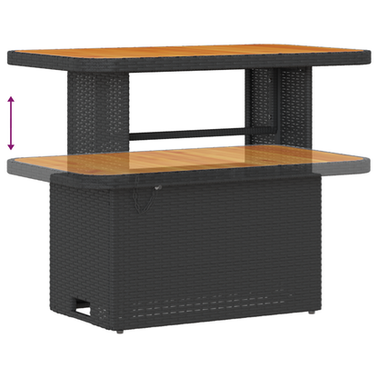 13-delige Tuinbankenset met kussens poly rattan acacia zwart