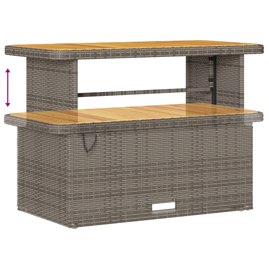 14-delige Tuinbankenset met kussens poly rattan acacia grijs