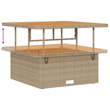 12-delige tuinset met kussens in beige poly rattan en acacia