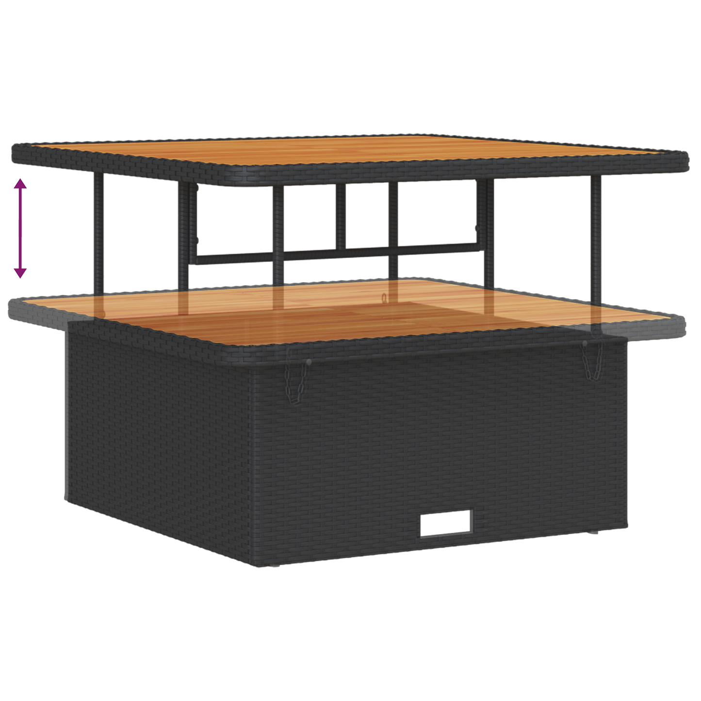 13-delige Tuinbank Set met Kussens Zwart Poly Rattan Acacia