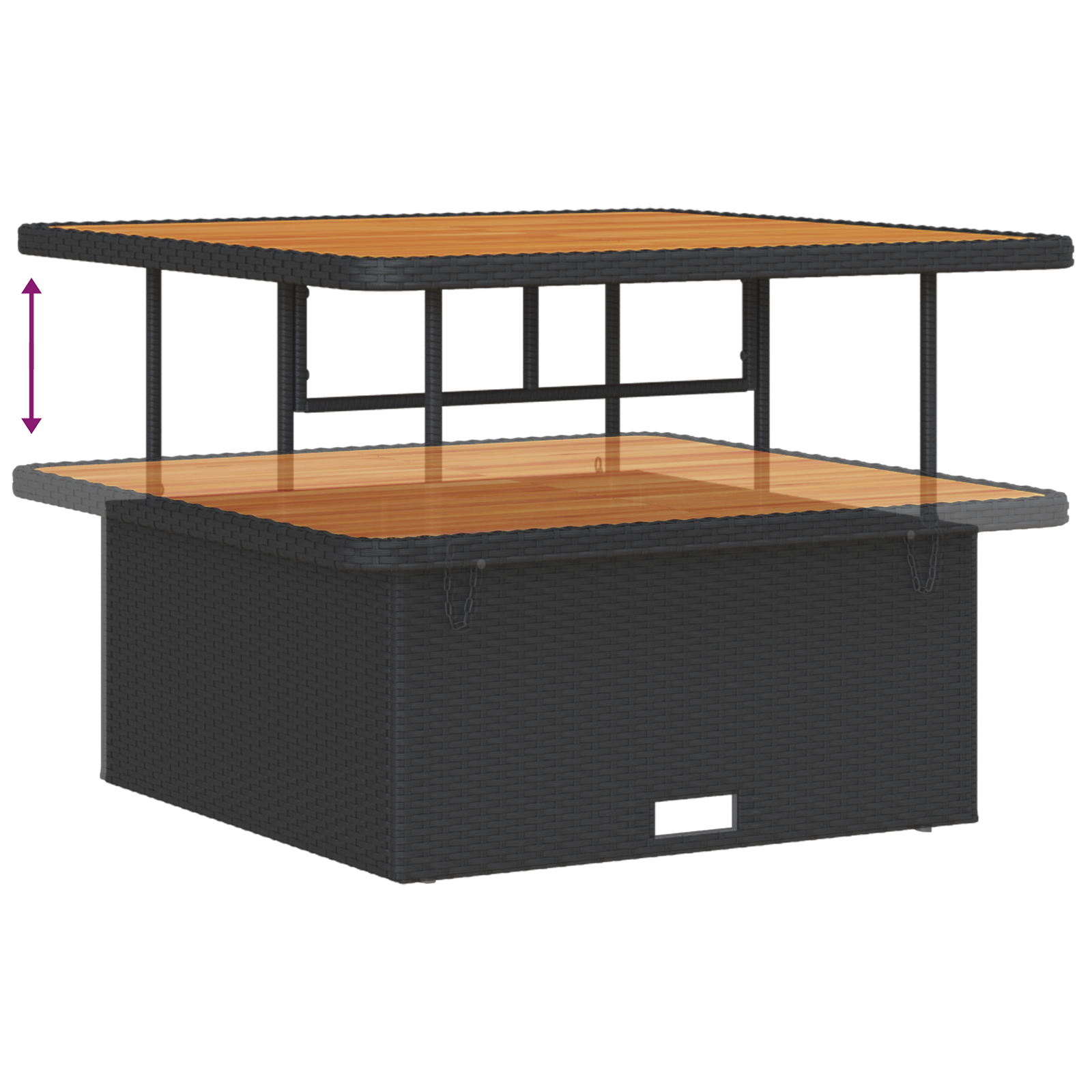 13-delige Tuinbank Set met Kussens Zwart Poly Rattan Acacia