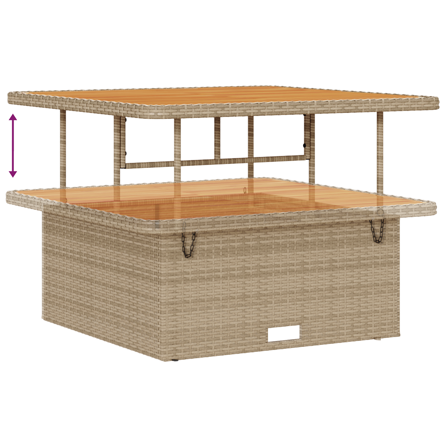 13-delige Tuinbank Set met Kussens Beige Poly Rattan Acacia