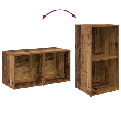 Tv-meubelset 2 pcs Oud Hout 37 x 35 x 107 cm Bewerkt hout
