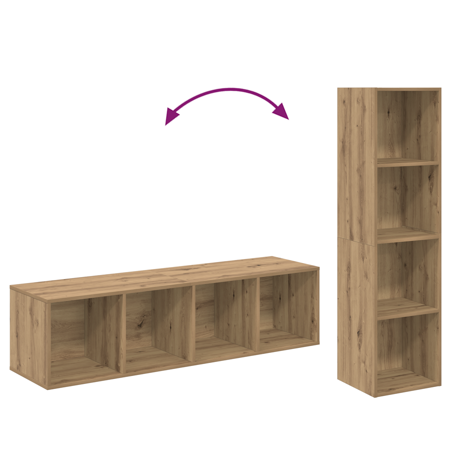 Tv-meubelset 2 pcs artisanaal eikenkleurig 37 x 37 x 142.5 cm
