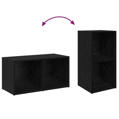 Tv-meubelset 4 pcs Zwart eiken 72 x 35 x 36.5 cm Bewerkt hout