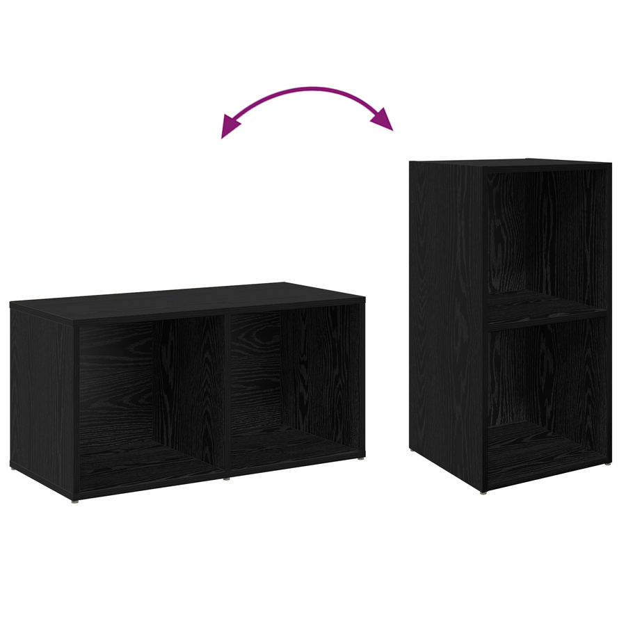 Tv-meubelset 2 pcs Zwart eiken 72 x 35 x 36.5 cm Bewerkt hout