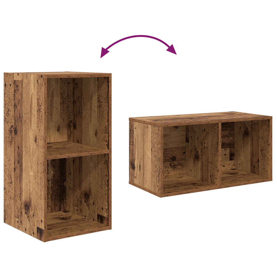 Wand TV Kast 4 pcs Oude hout 37 x 37 x 72 cm Bewerkt hout