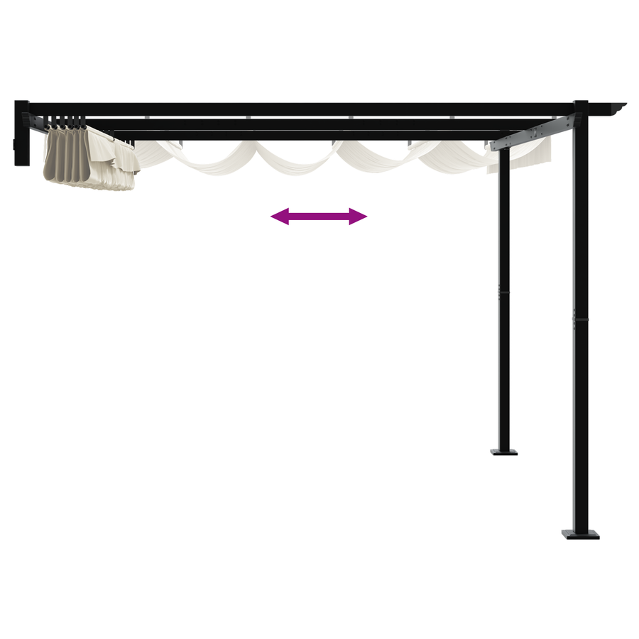 Wandgemonteerde Pergola Crème 3 x 3 m Staal