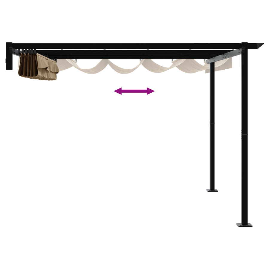 Wandgemonteerde Pergola Taupe 3 x 3 m Staal
