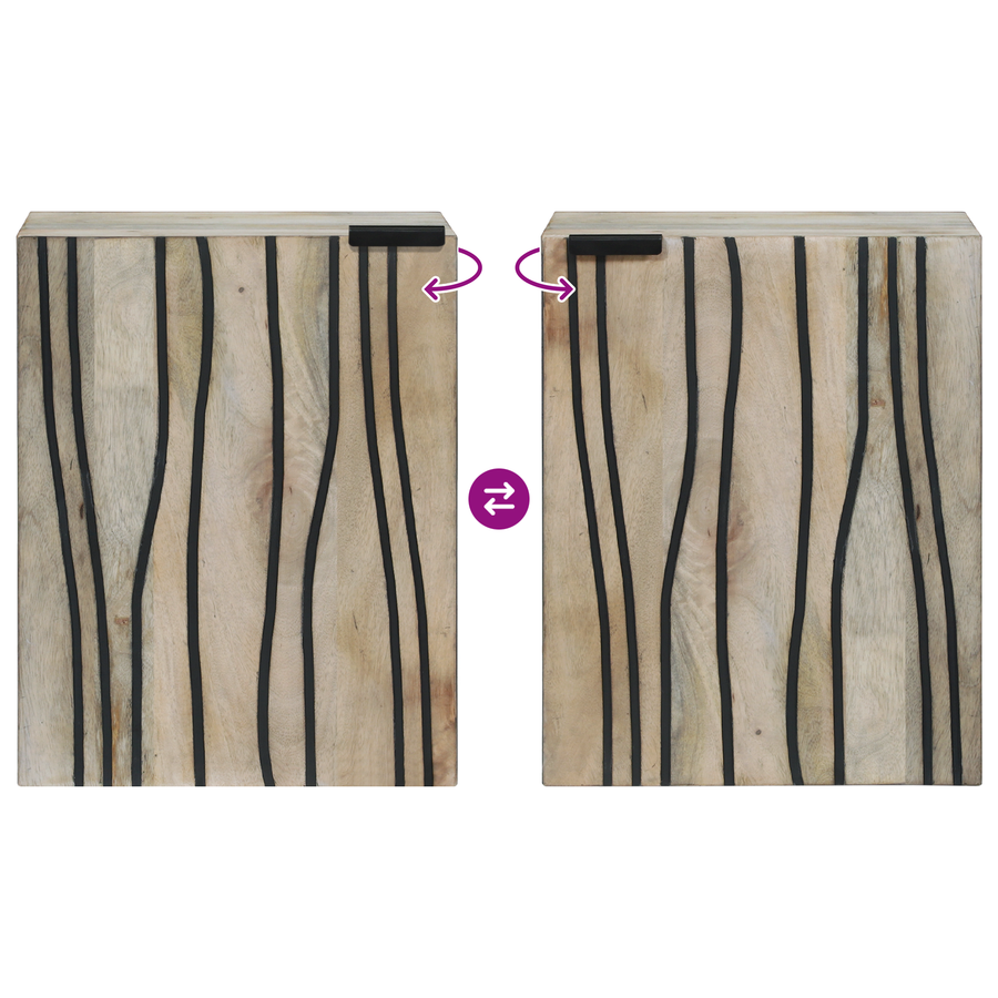 Wastafelkast met plank met opslag met de deur Bruin 38 x 33.5 x 48 cm