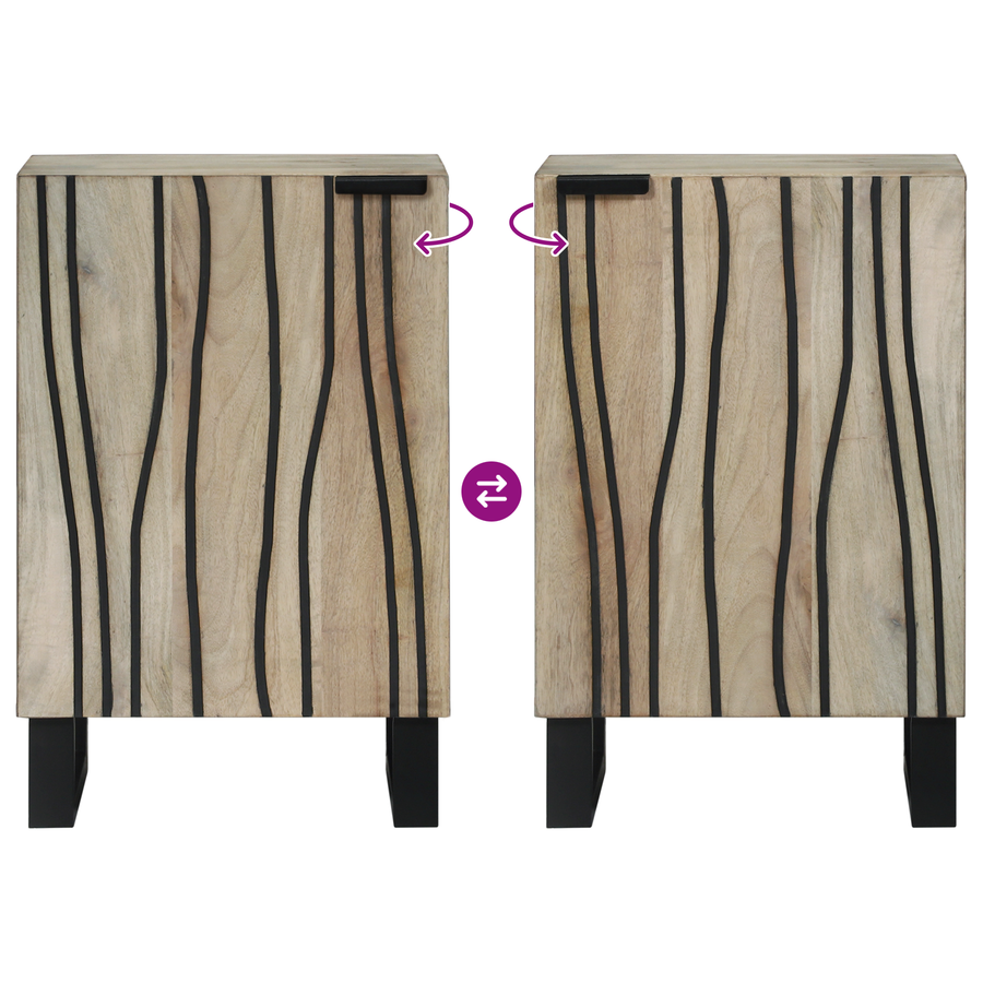 Badkamer Kast met plank met opslag met de deur Bruin, Zwart 38 x 33.5 x 58 cm